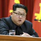 Kim Jong-un, durante un discurso en Pionyang, el 12 de enero.-EFE / RODONG SINMUN