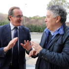 El ministro de Sanidad, Alfonso Alonso, participa en la comida-mitin del PP de Valladolid. Junto a él, el candidato número uno al Congreso por Valladolid, Tomás Burgos-Ical