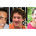 De izquierda a derecha, Eyal Yifrach (de 19 años), Naftali Fraenkel (de 16) y Gilad Shaar (de 16).-