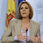 La ministra de defensa, María Dolores de Cospedal, confirma que son dos los militares expedientados por el vídeo del tanque.-/ JUAN MANUEL PRATS (ARCHIVO)