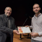 Manuel Aguilar, presidente de la Fundación SGAE, con el vallisoletano Abel Paúl.-E.M.