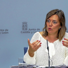 Milagros Marcos durante su intervención tras el Consejo de Gobierno.-ICAL