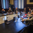 Reunión de la Mesa del Parlament, presidida por Carme Forcadell, para debatir la propuesta de resolución presentada por Junts pel Sí y la CUP.-CARLOS MONTAÑÉS