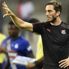 Luis Zubeldía, dirigiendo al Independiente de Medellín en un partido frente al Emelec en la Copa Libertadores.-RODRIGO BUENDIA