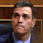El presidente del Gobierno, Pedro Sánchez, en el Congreso.-JAVIER LIZÓN (EFE)