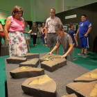 Un niño, ayer, jugando con una de las actividades de la exposición ‘La Costa de los Dinosaurios’.-Pablo Requejo (Photogenic)