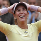 Muguruza muestra su alegría tras confirmar su pase a la final en París.-AP / MICHEL EULER