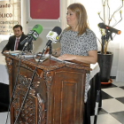 eresa López, ayer, presenta el Centenario en el Palacio de LasSalinas.-Santiago