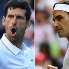 Combinación de imágenes de Federer y Djokovic.-