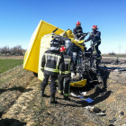 Estado de uno de los vehículos tras el accidente.-ICAL