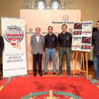 De izquierda a derecha, David Pisonero, Roberto Díez (alcalde de Peñafiel), Luis Minguela (diputado de Deportes), Mario Arranz, Fernando Hernández, Roberto Pérez y Óscar Ollero, durante la presentación del Torneo.-EM