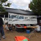 Campamento de los trabajadores de la fábrica de Vestas en Villadangos del Páramo (León)-ICAL