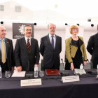 José Ramón Perán, director de la Fundación Cartif; Ahmet Ataç, alcalde de Tepebasi/Eskisehir; Javier León de la Riva, alcalde de Valladolid; Alison Stacey, responsable del Área de Desarrollo Económico del Ayuntamiento de Nottingham (Reino Unido); y Sergio-Ical