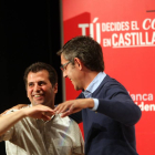 Eduardo Madina y el candidato socialista a la Presidencia, Luis Tudanca, en el acto público celebrado en la capital burgalesa-Ical