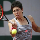 La tenista española Carla Suárez, durante un encuentro de Roland Garros.-AFP / KENZO TRIBOUILLARD