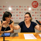 La secretaria general de la FeSP-UGTCyL, Carmen Ámez, analiza el Real Decreto por el que se fijan las bases para la implantación de las Unidades de Gestión Clínica en el ámbito de los servicios de salud.-ICAL