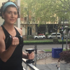 La atleta vallisoletana Maite Martínez entrena en casa a la espera de poder salir a correr de nuevo. - E. M.