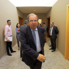 Juan Vicente Herrera al concluir la reunión del seguimiento del pacto con Ciudadanos.-ICAL