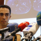 Alberto Contador, en la rueda de prensa de este martes en Madrid.-EFE