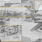 Imagen de satélite cedida por la OTAN y datada el 21 de agosto que muestra artillería rusa en un convoy en territorio ucraniano.-Foto: EFE / OTAN