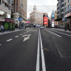 La Gran Vía a la altura de la Plaza de Callao, vacía.-DAVID CASTRO