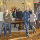 Rodríguez, ‘Cless’, Redondo, Capa, ‘Mr. Zé’, González, Marbán y Reche, ayer, en el Ayuntamiento.-Miguel Ángel Santos