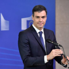 Pedro Sánchez, en su estreno en Bruselas.-REUTERS