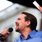 Pablo Iglesias durante un mitin en Vitoria, en la campaña del 26-J.-ANDER GILLENEA / AFP