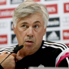 Ancelotti, durante la rueda de prensa de este sábado.-Foto: JUANJO MARTÍN / EFE