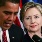 Barack Obama y Hillary Clinton en una imagen de archivo.-Scott Olson/Getty Images