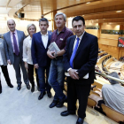 (I aD) La alcaldesa de Vinuesa, Asunción Medrano, el alcalde de Agreda, Jesús Manuel Alonso, la candidata al senado por Soria María Izigoyen, el candidato al congreso por Soria, Javier Antón, el alcalde de San Pedro de Manrique. Jesús Hernández y el diput-ICAL