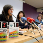 Los organizadores de CinHomo y la concejala de Cultura, ayer, durante la presentación del certamen.-ICAL