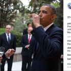 Uno de los posts de Souza en el que se ve a Barack Obama bebiendo tequila con Enrique Peña Nieto.-INSTAGRAM