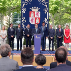 El presidente de la Junta, Alfonso Fernández Mañueco, durante la toma de posesión de los consejeros del Gobierno-ICAL