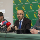 El delegado del Gobierno en Castilla y León, Ramiro Ruiz Medrano (C); José Manuel Díez (d), general jefe la Guardia Civil de Castilla y León, y Juan Miguel Recio (I), teniente coronel jefe de la Comandancia de la Guardia Civil de Valladolid-Ical