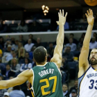 Marc Gasol fue de nuevo de los mejores de los Grizzlies en la victoria a los Jazz.-EFE