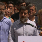 Los presidentes de la ANC, Òmnium y la AMI, este sábado en Barcelona.-