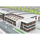 Proyección del diseño de uno de los edificios principales de la línea del tranvía de Mostaganem, diseñado por el arquitecto leonés Rafael Santamaría.-E. M.
