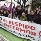 Concentración de los sindicatos ayer contra la sentencia del Constitucional.-ICAL