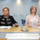 La vicepresidenta y portavoz de la Junta de Castilla y León, Rosa Valdeón, y la consejera de Familia, Alicia García, comparecen en rueda de prensa tras la reunión del Consejo de Gobierno-ICAL