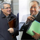 Manuel Sánchez, a su llegada al Juzgado y el concejal del PP Alfredo Blanco.-J.M.LOSTAU