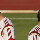David de Gea e Iker Casillas, en un entrenamiento de la selección.-JOSÉ LUIS ROCA