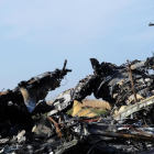 Restos del avión de Malaysia Airlines que fue derribado en Ucrania.-DOMINIQUE FAGET