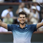 Dominic Thiem celebra su victoria ante Federer.-GETTY IMAGES NORTH AMERICA