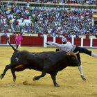Momento en el que resulta corneado el recortador zamorano Dani Alonso.-José Salvador.
