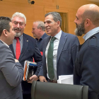 Luis Mariano Santos, Delgado y Sanz Vitorio, en la comisión eólica.-ICAL