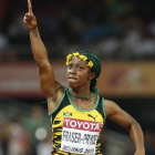 Shelly-Ann Fraser-Pryce, abandera de Jamaica y émula de Usain Bolt en la velocidad.-REUTERS / LUCY NICHOLSON