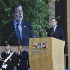 Rajoy, este lunes, durante la visita que ha hecho a la Expo de Milán, al celebrarse en esta muestra el Día de España.-Foto: ALBERTO MARTÍN