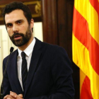 El presidente del Parlament, Roger Torrent, en una comparecencia del día 26.-RICARD CUGAT