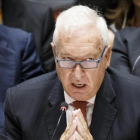 El ministro de Exteriores, José Manuel García-Margallo, interviene en la Asamblea General de la ONU, en Nueva York.-EFE / JUSTIN LANE